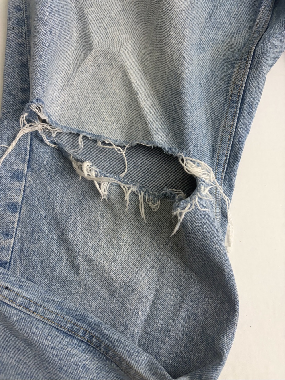 Light Blue Distressed Jeans - Picture 3 of 7
